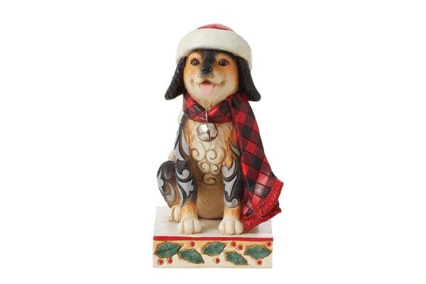 Heartwood Creek Highland Glen Dog in Santa Hat Figurine Heartwood Creek Highland Glen Dog in Santa Hat Figurine