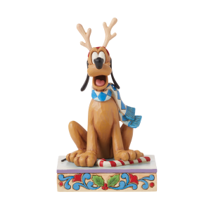 Jim Shore Disney Traditions Dashing Rein-dog Holiday Pluto Figurine