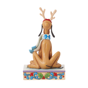 Jim Shore Disney Traditions Dashing Rein-dog Holiday Pluto Figurine