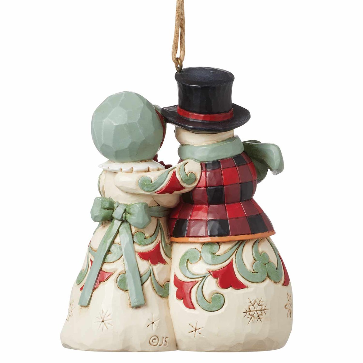 Jim Shore Heartwood Creek Highland Glen Snowman Couple Ornament Jim Shore Heartwood Creek Highland Glen Snowman Couple Ornament
