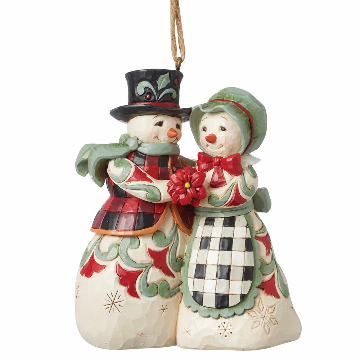 Jim Shore Heartwood Creek Highland Glen Snowman Couple Ornament
