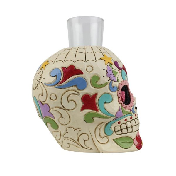 Jim Shore Heartwood Creek DOD Candleholder Skull Votive Figurine Jim Shore Heartwood Creek DOD Candleholder Skull Votive Figurine