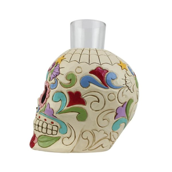 Jim Shore Heartwood Creek DOD Candleholder Skull Votive Figurine Jim Shore Heartwood Creek DOD Candleholder Skull Votive Figurine