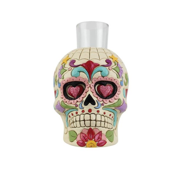 Jim Shore Heartwood Creek DOD Candleholder Skull Votive Figurine