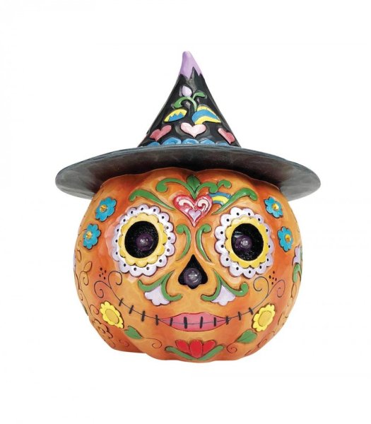 Jim Shore Heartwood Creek Day of the Dead LED Jack-O-Lantern Figurine Jim Shore Heartwood Creek Day of the Dead LED Jack-O-Lantern Figurine