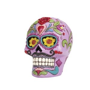 Jim Shore Heartwood Creek DOD Purple Skull Pint Colourful Calavera Figurine
