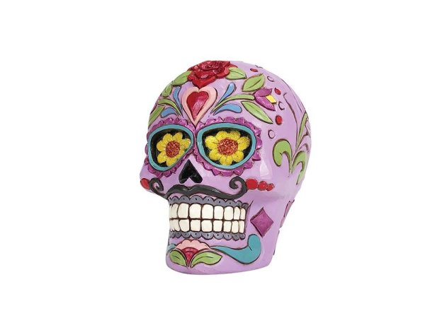 Jim Shore Heartwood Creek DOD Purple Skull Pint Colourful Calavera Figurine Jim Shore Heartwood Creek DOD Purple Skull Pint Colourful Calavera Figurine