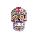Jim Shore Heartwood Creek DOD Purple Skull Pint Colourful Calavera Figurine