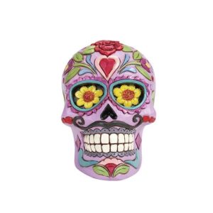 Jim Shore Heartwood Creek DOD Purple Skull Pint Colourful Calavera Figurine