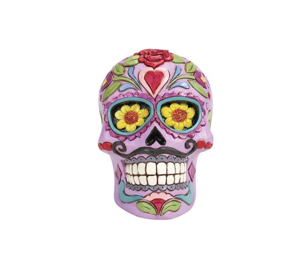 Jim Shore Heartwood Creek DOD Purple Skull Pint Colourful Calavera Figurine Jim Shore Heartwood Creek DOD Purple Skull Pint Colourful Calavera Figurine