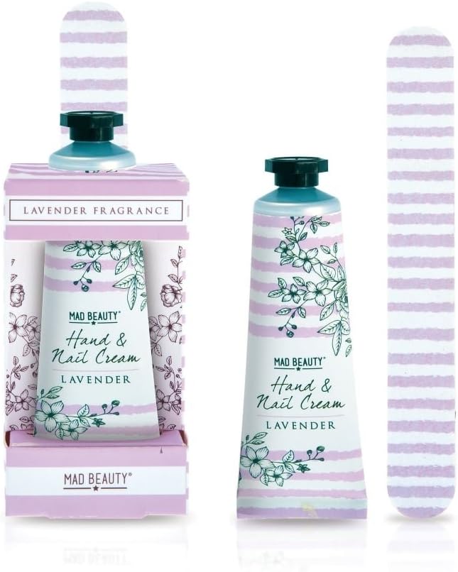 Mad Beauty Lavender Hand Cream and Nail File Gift Set, 30ml