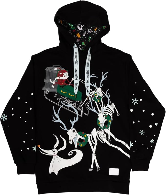 Loungefly Disney NBC Christmas Town Hooded Sweatshirt Loungefly Disney NBC Christmas Town Hooded Sweatshirt