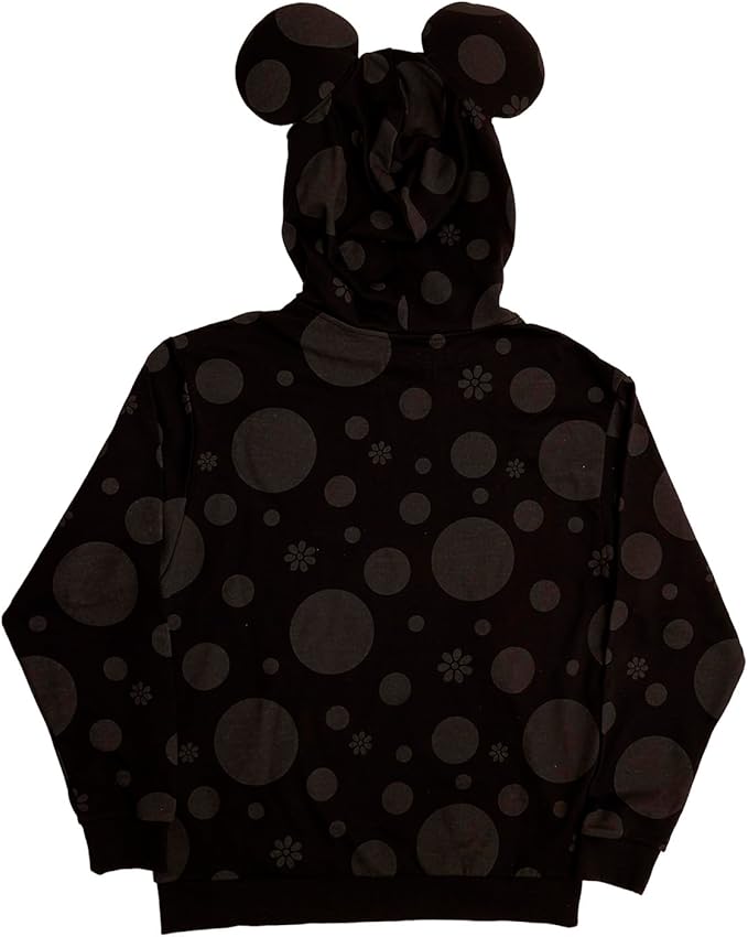 Loungefly Minnie Rocks The Dots Florals Unisex Hoodie Loungefly Minnie Rocks The Dots Florals Unisex Hoodie