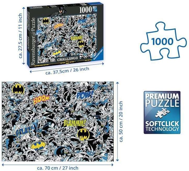 Ravensburger DC Comics Batman Challenge 1000 Piece Jigsaw Puzzle Ravensburger DC Comics Batman Challenge 1000 Piece Jigsaw Puzzle