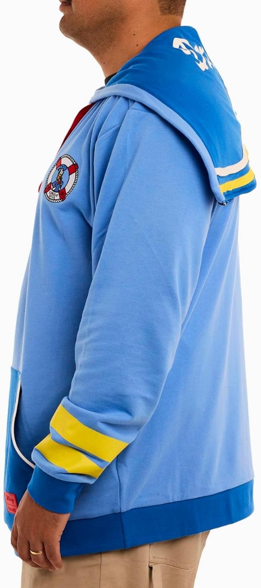 Loungefly Disney Donald Duck 90th Anniversary Hooded Sweatshirt Loungefly Disney Donald Duck 90th Anniversary Hooded Sweatshirt