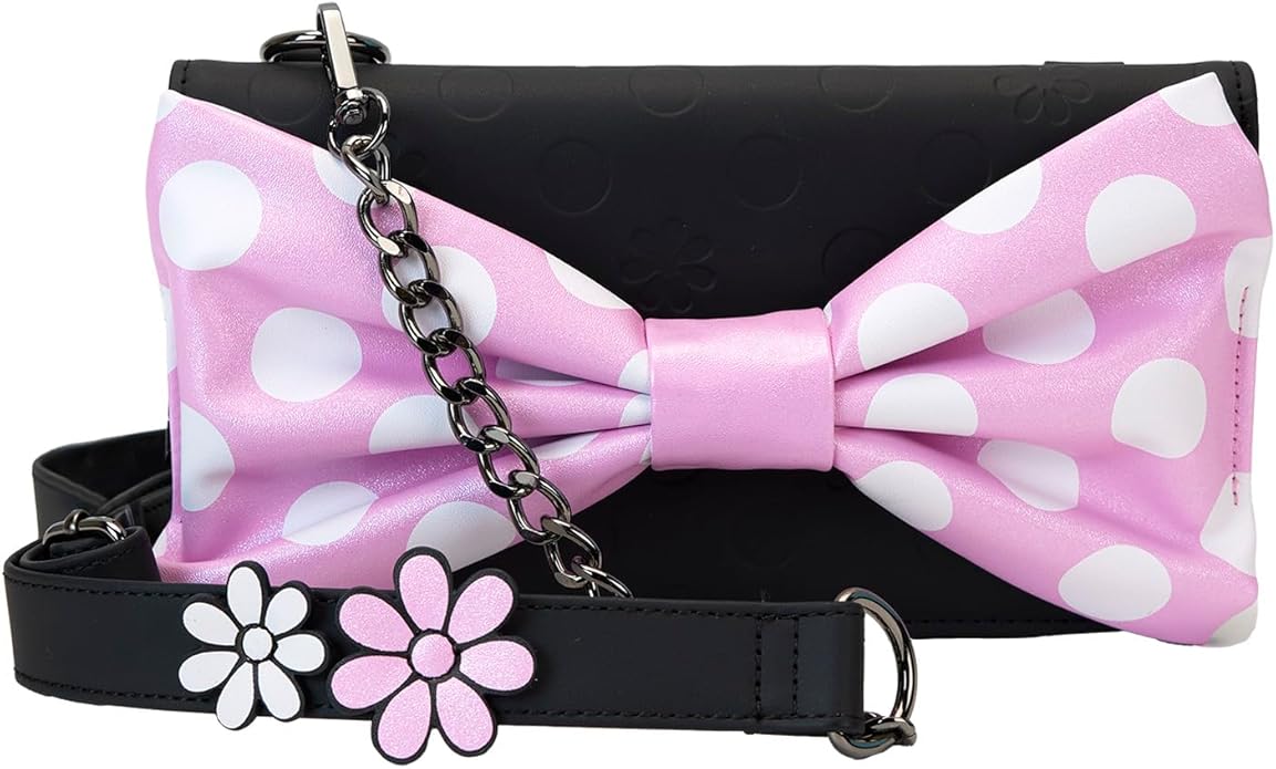 Loungefly Disney Minnie Floral Rock The Dots Clutch Crossbody Bag Loungefly Disney Minnie Floral Rock The Dots Clutch Crossbody Bag