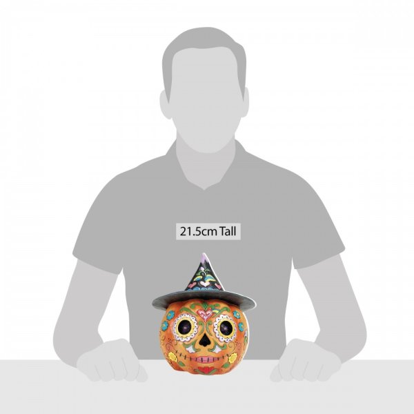 Jim Shore Heartwood Creek Day of the Dead LED Jack-O-Lantern Figurine Jim Shore Heartwood Creek Day of the Dead LED Jack-O-Lantern Figurine