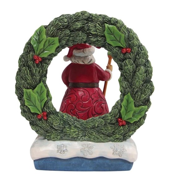 Jim Shore Heartwood Creek Santa in Wreath Figurine Jim Shore Heartwood Creek Santa in Wreath Figurine