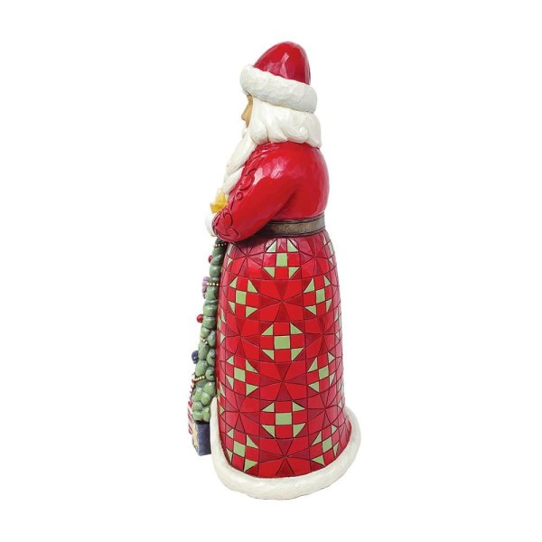 Jim Shore Heartwood Creek Santa with Christmas Tree Coat Figurine