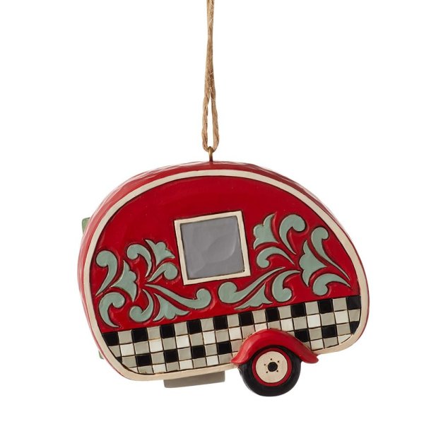Jim Shore Heartwood Creek Highland Glen Santa with Camper Hanging Ornament