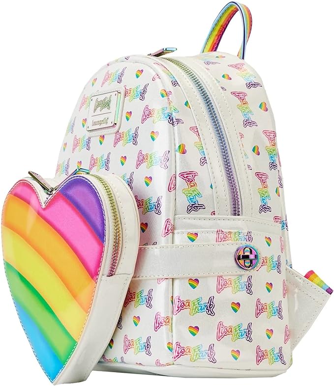 Loungefly Lisa Frank Rainbow Heart Mini Backpack with Waist Bag Loungefly Lisa Frank Rainbow Heart Mini Backpack with Waist Bag