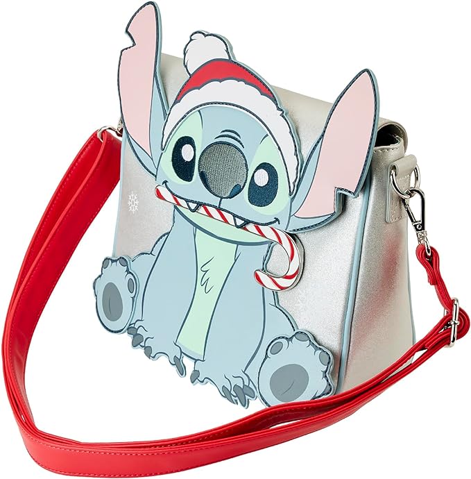 Loungefly Disney Stitch Holiday Glitter Crossbody Bag Loungefly Disney Stitch Holiday Glitter Crossbody Bag