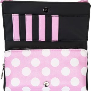 Loungefly Disney Minnie Floral Rock The Dots Clutch Crossbody Bag