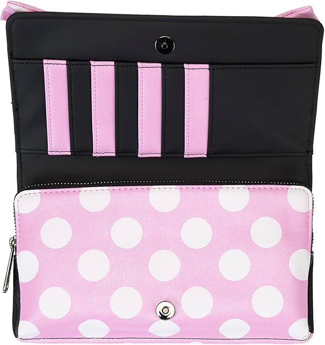 Loungefly Disney Minnie Floral Rock The Dots Clutch Crossbody Bag Loungefly Disney Minnie Floral Rock The Dots Clutch Crossbody Bag