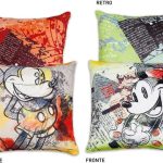 Set of 2 Mickey and Minnie Cushions - Red and Green