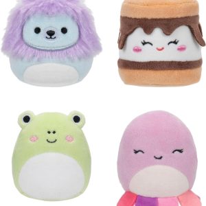 Micromallows Squishmallows Original 4-Pack – Carmelita S'mores, Jeanne Octopus, Luciano Lion, Wendy Frog