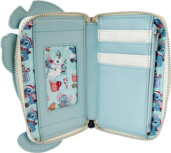 Loungefly Disney Stitch Holiday Glitter Zip Around Wallet Loungefly Disney Stitch Holiday Glitter Zip Around Wallet