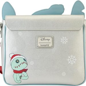 Loungefly Disney Stitch Holiday Glitter Crossbody Bag