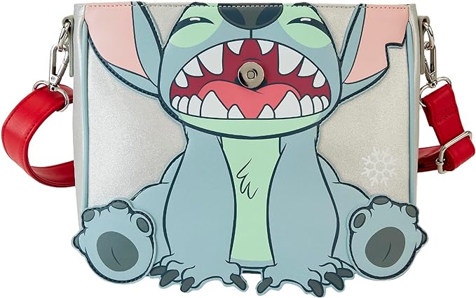 Loungefly Disney Stitch Holiday Glitter Crossbody Bag Loungefly Disney Stitch Holiday Glitter Crossbody Bag