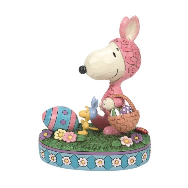 Jim Shore Peanuts Snoopy and Woodstock in Bunny Suits Figurine
