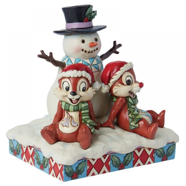 Jim Shore Disney Traditions Snow Much Fun! Chip 'n' Dale With Snowman Figurine Jim Shore Disney Traditions Snow Much Fun! Chip 'n' Dale With Snowman Figurine