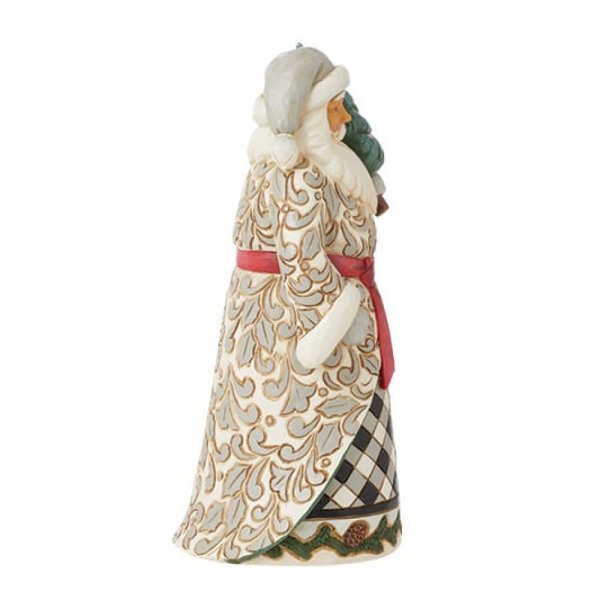 Jim Shore Heartwood Creek Black & White Plaid Santa Jim Shore Heartwood Creek Black & White Plaid Santa