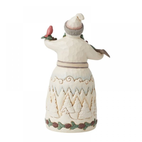 Jim Shore Heartwood Creek White Woodland Snowman with Pine Garland Figurine Jim Shore Heartwood Creek White Woodland Snowman with Pine Garland Figurine