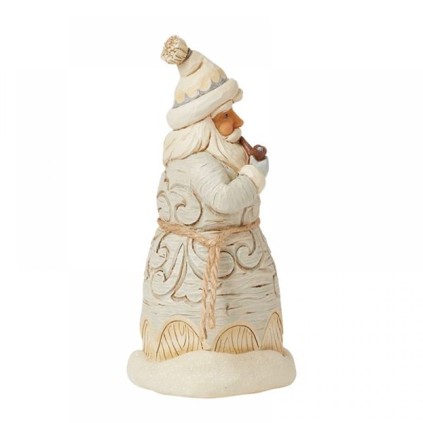 Jim Shore Heartwood Creek White Woodland Carved Santa Figurine Jim Shore Heartwood Creek White Woodland Carved Santa Figurine