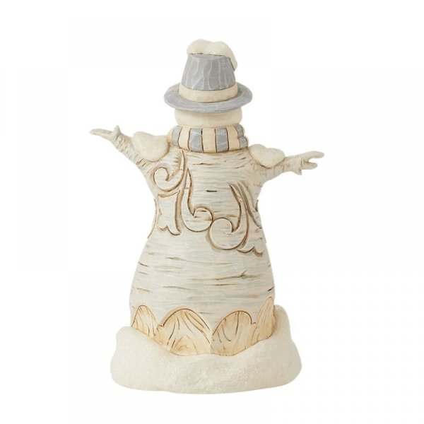 Jim Shore Heartwood Creek White Woodland Carved Snowman Figurine Jim Shore Heartwood Creek White Woodland Carved Snowman Figurine