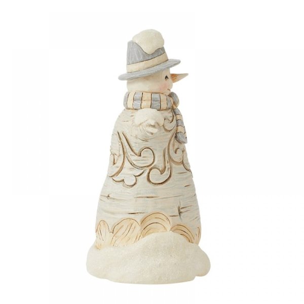 Jim Shore Heartwood Creek White Woodland Carved Snowman Figurine Jim Shore Heartwood Creek White Woodland Carved Snowman Figurine