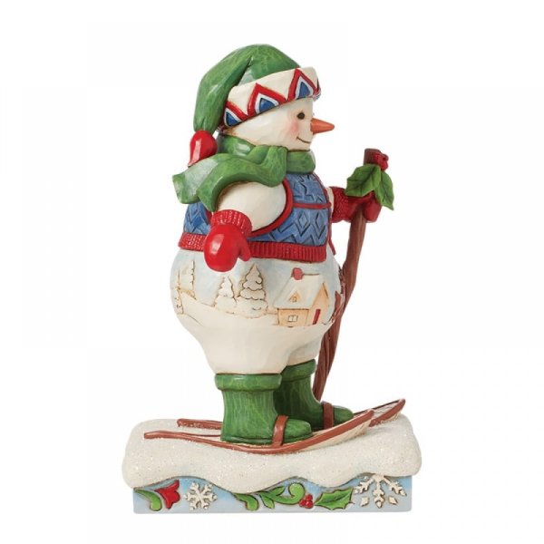 Jim Shore Heartwood Creek Snowman wearing Snowshoes Figurine Jim Shore Heartwood Creek Snowman wearing Snowshoes Figurine