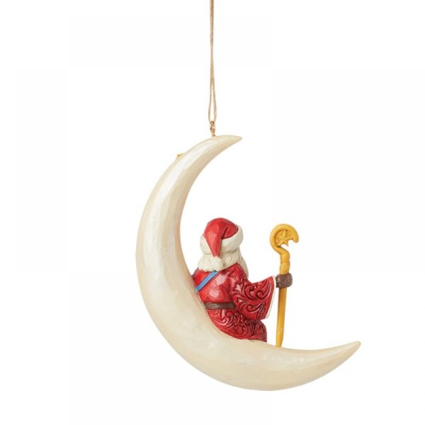 Heartwood Creek Santa on a Crescent Moon Hanging Ornament Heartwood Creek Santa on a Crescent Moon Hanging Ornament