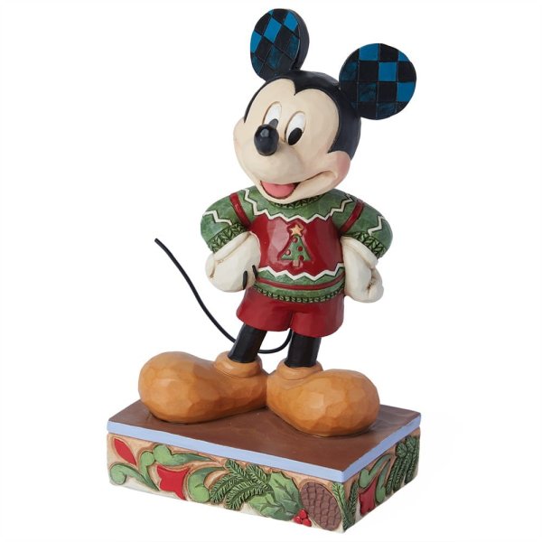 Jim Shore Disney Traditions Mickey Mouse Christmas Sweater Figurine Jim Shore Disney Traditions Mickey Mouse Christmas Sweater Figurine
