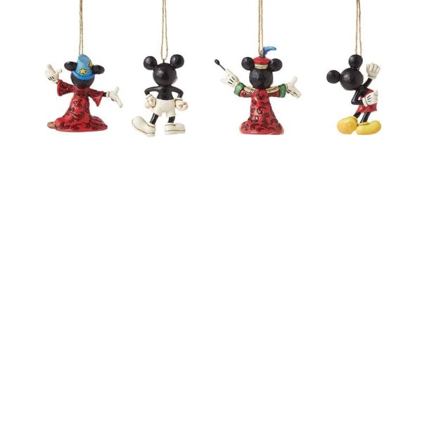 Jim Shore Disney Traditions Mickey Mouse Hanging Ornaments Set of 4 Jim Shore Disney Traditions Mickey Mouse Hanging Ornaments Set of 4