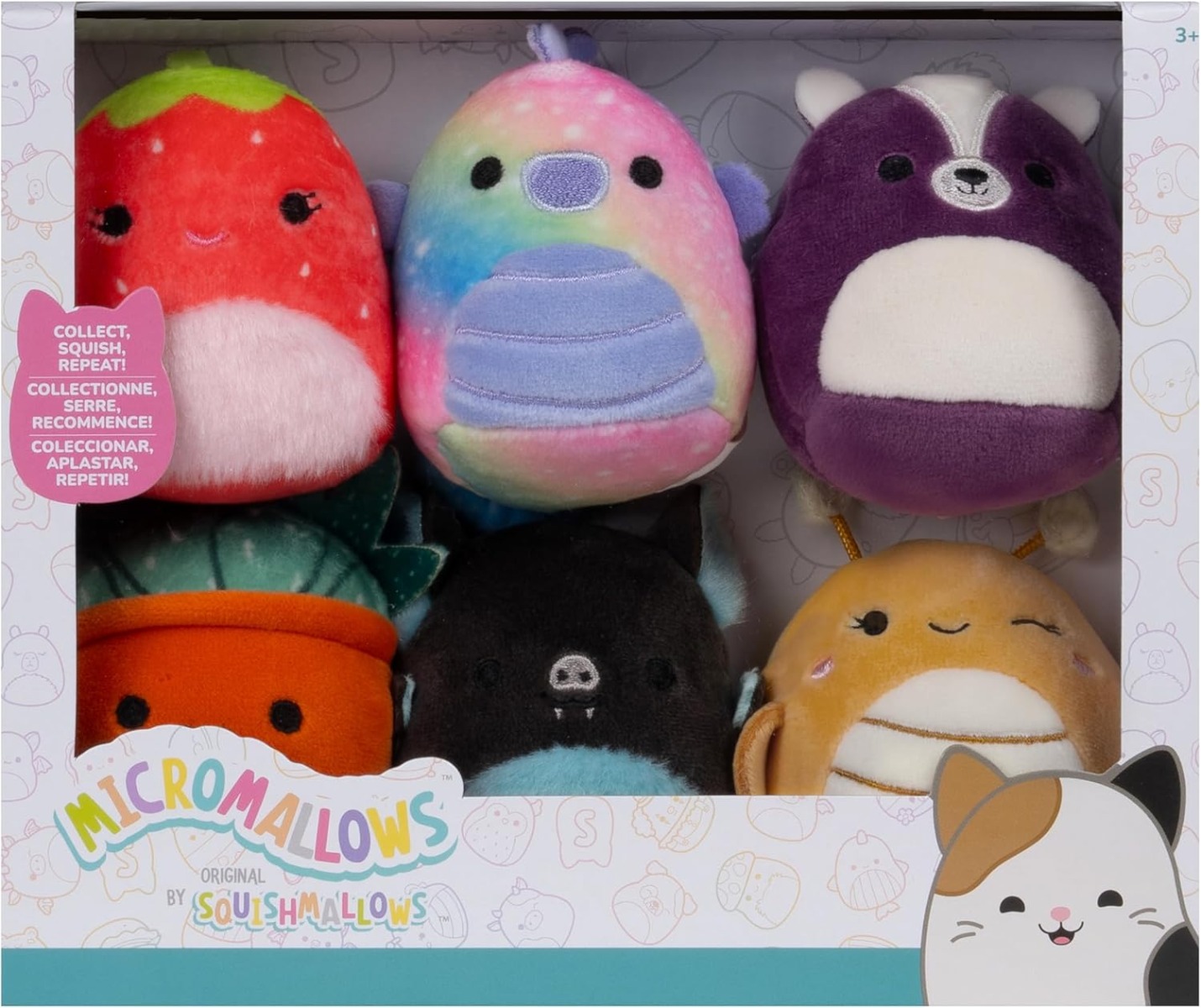Squishmallows Micromallows 6 Pack- Greer , Sloan , Emerald , Oz , Scarlet & Aldous