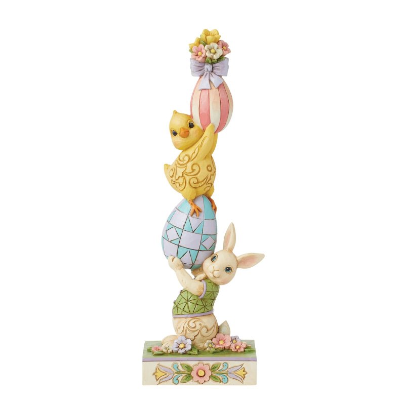 Jim Shore Heartwood Creek Playful Pile-Up Stacked Bunny Figurine