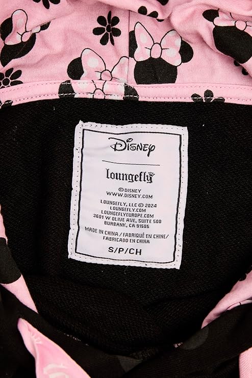 Loungefly Minnie Rocks The Dots Florals Unisex Hoodie Loungefly Minnie Rocks The Dots Florals Unisex Hoodie