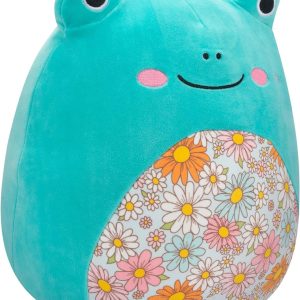 Squishmallows 7.5-Inch-Robert The Aqua Frog with Floral Belly