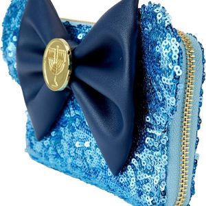 Loungefly Disney Minnie Mouse Hannukah Menorah Zip Around Wallet Blue