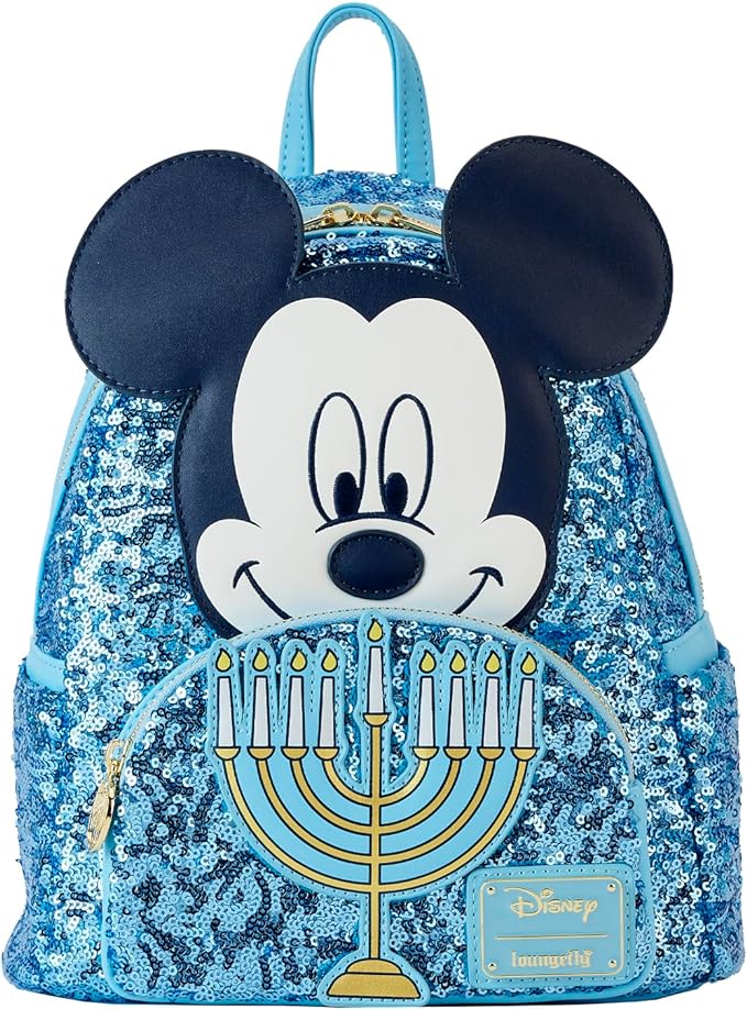 Loungefly Disney Mickey Mouse Hanukkah Sequin Glow Mini Backpack Loungefly Disney Mickey Mouse Hanukkah Sequin Glow Mini Backpack